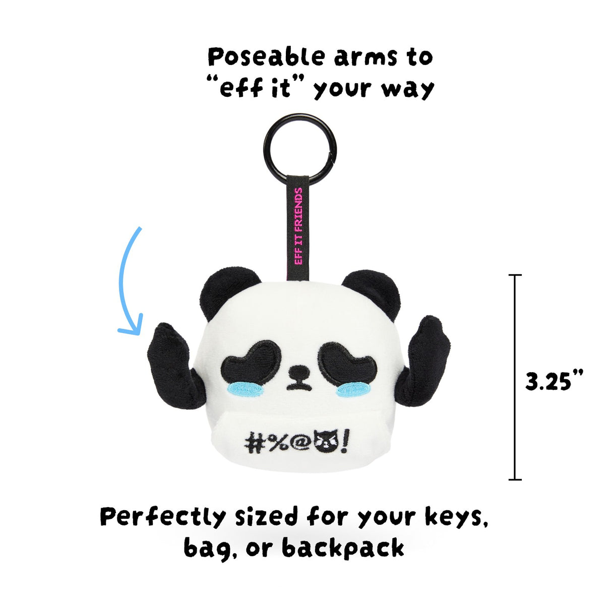 Winston keychain plush: poseable arms, 3.25 inches tall